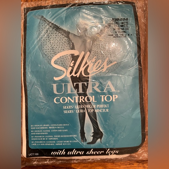 SILKIES ULTRA CONTROL TOP PANTYHOSE WHITE XTALL - Picture 2 of 2